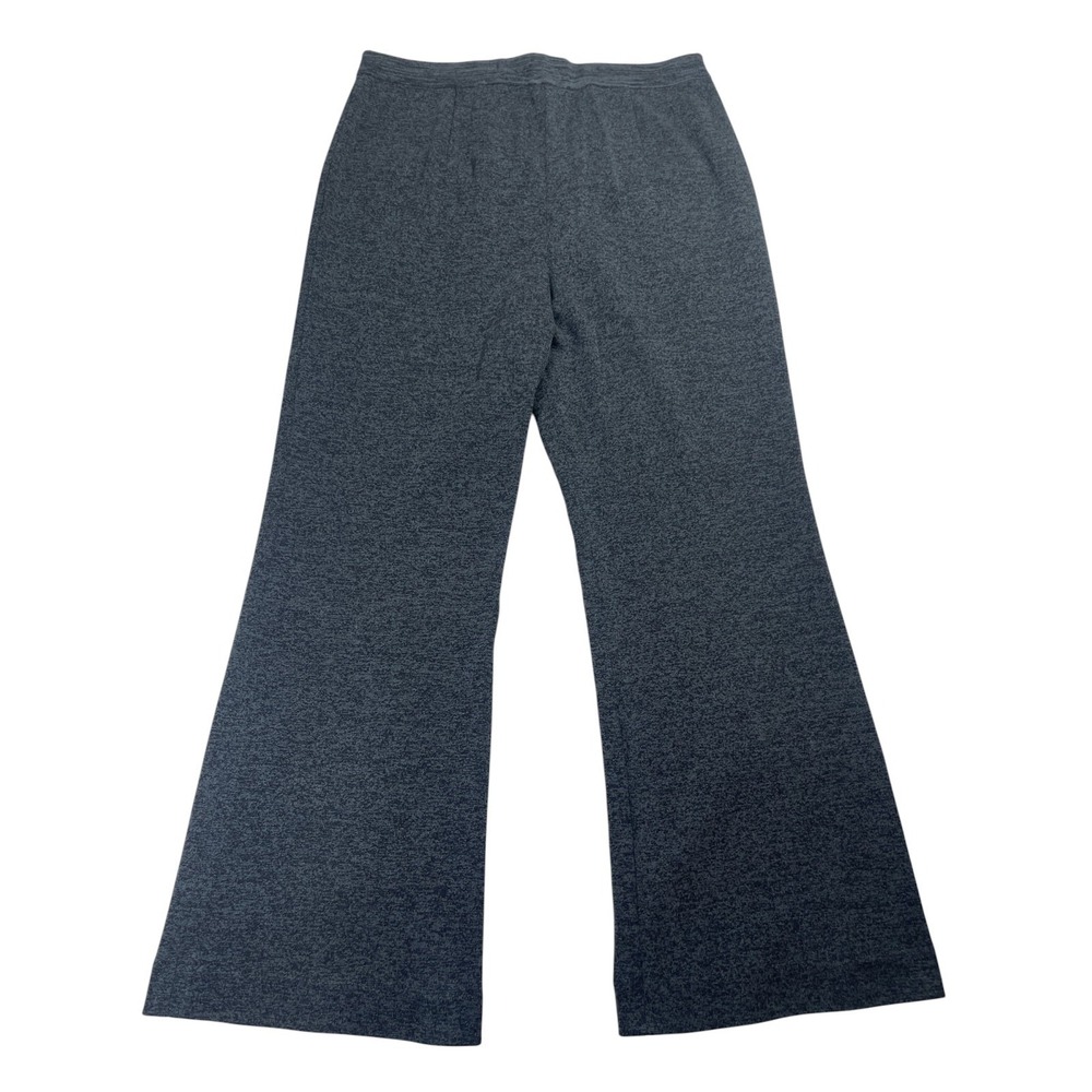 Misook Wide-Leg Knit Pants Women's‎ Large Charcoal Grey Pull On Elastic Waist